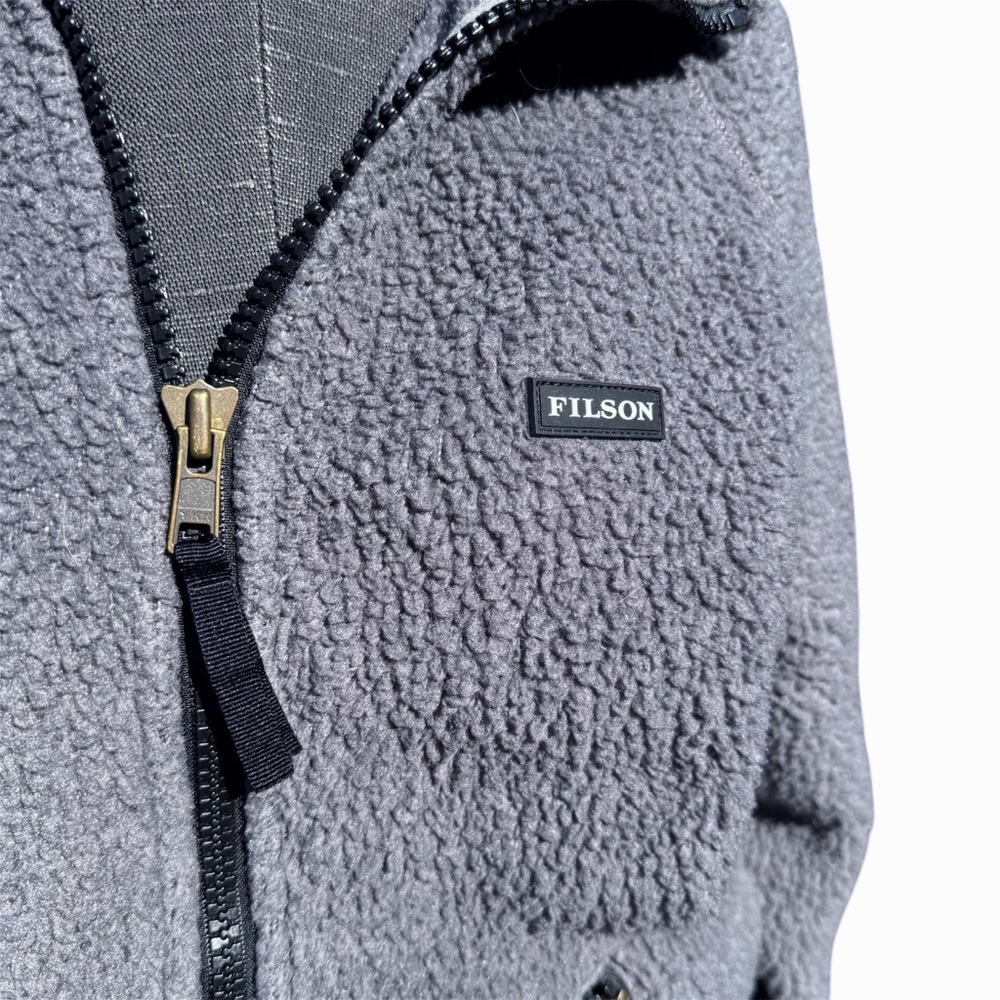Filson Jacket Size Men’s XS Sherpa Fleece Full Zip Grey Black - Picture 3 of 6